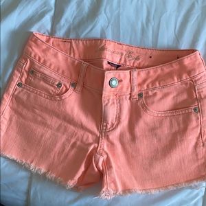 Coral jean shorts